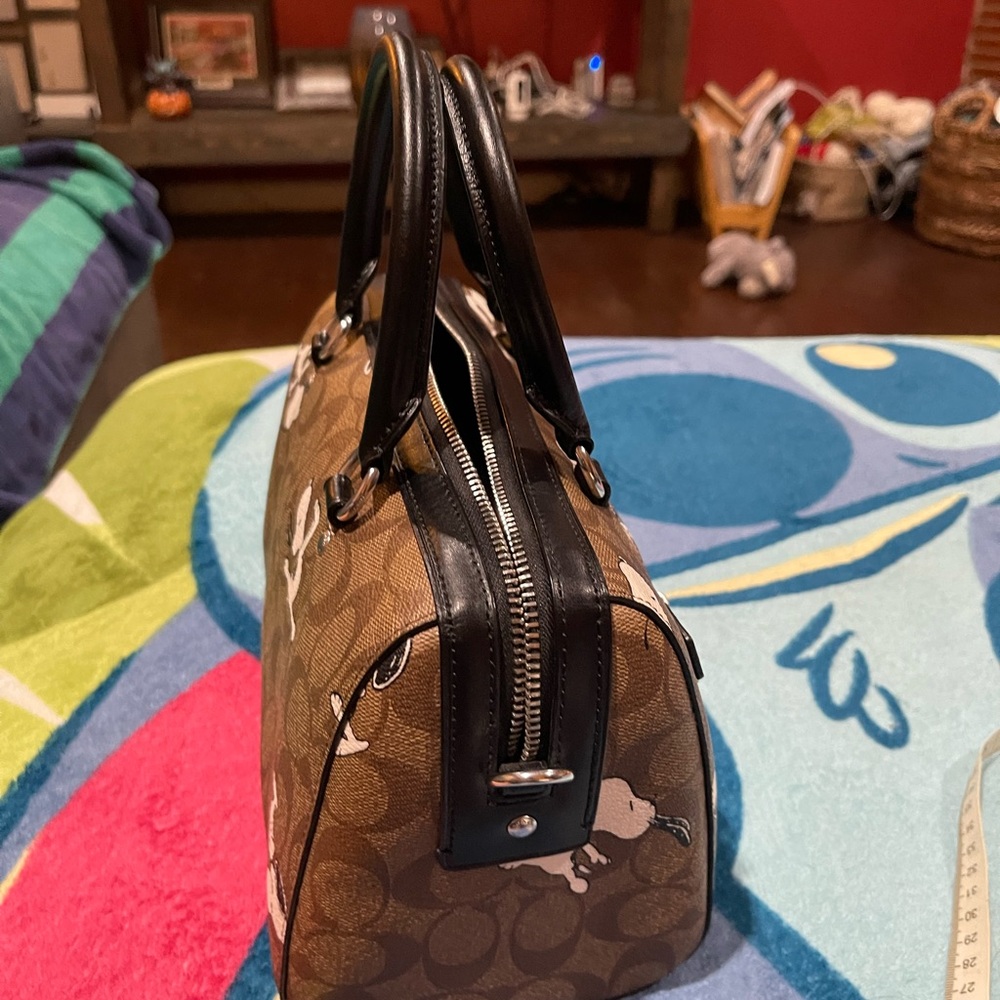 Coach Brown and Black Snoopy Satchel - Picture 11 of 12